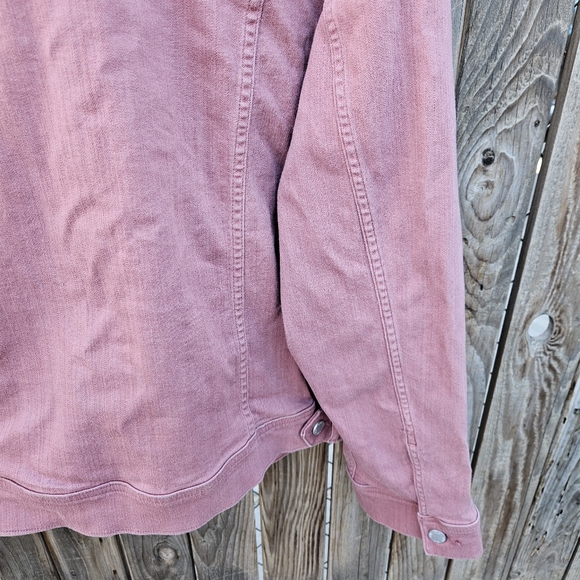 EVRI Dusty Rose Denim Jacket with Button Front Size 2X - Picture 15 of 16